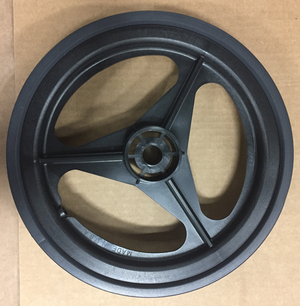 41057S Pair 12" Wheel, Black w/0.80 Dia thru hole hub for 3 Motor Vacuum